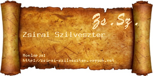 Zsirai Szilveszter névjegykártya
